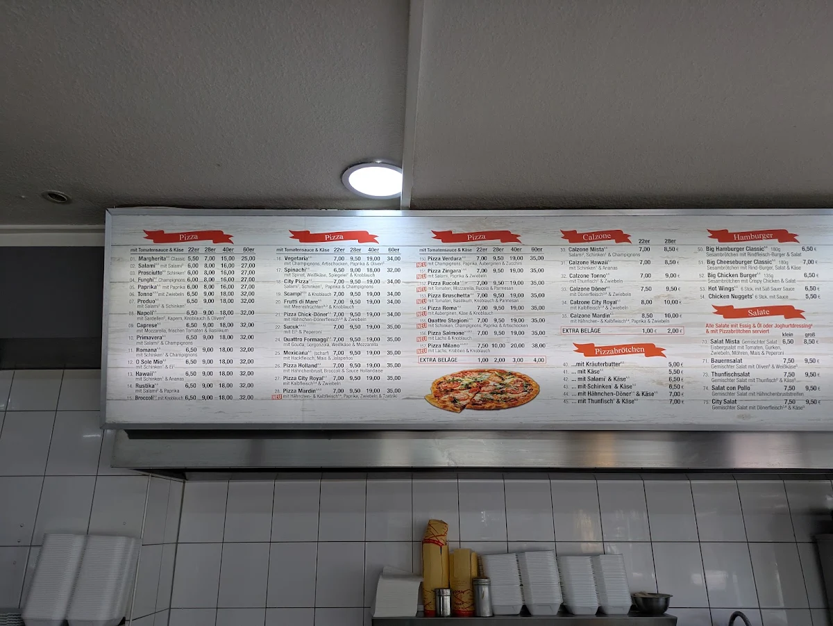 Speisekarte, City Döner des Alltag