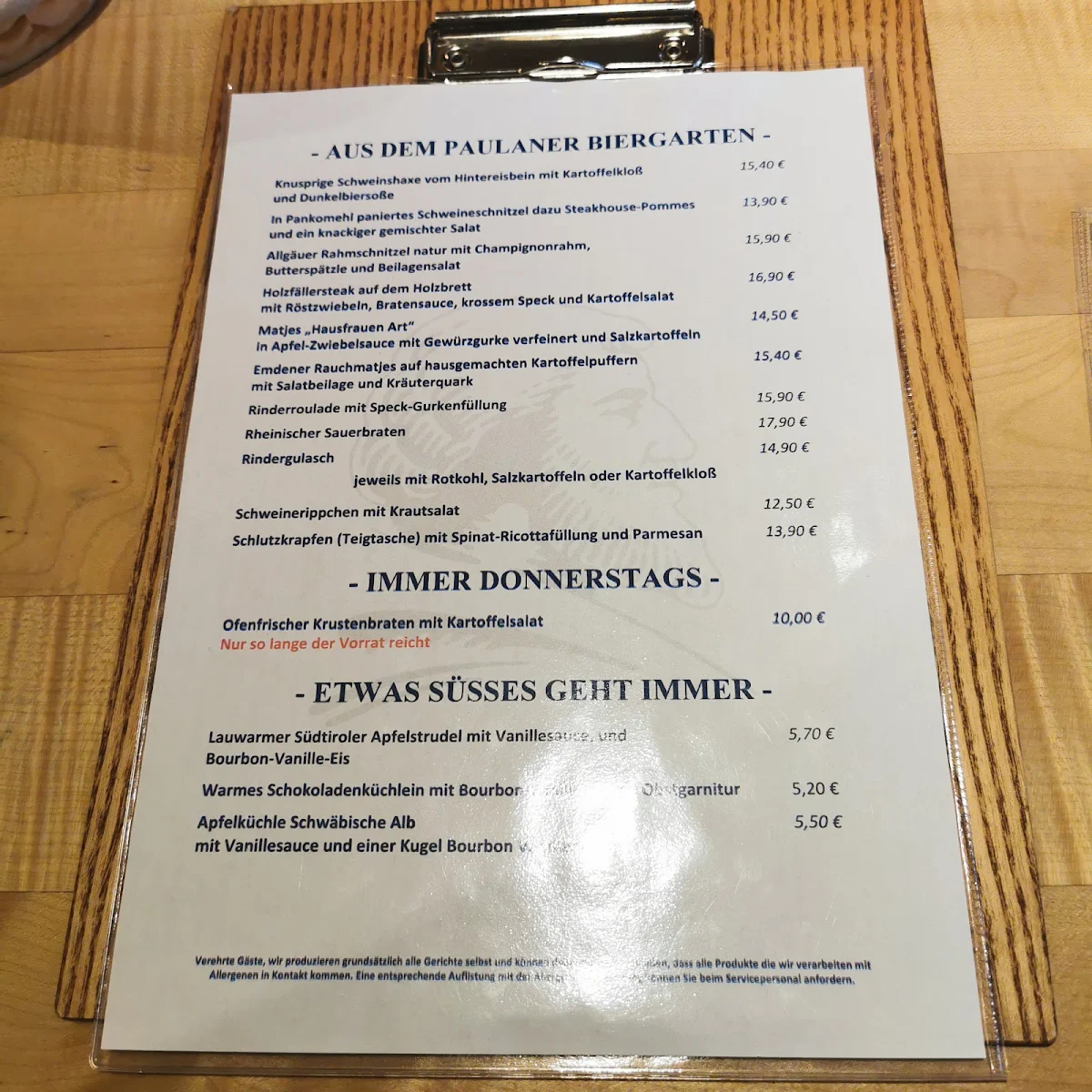Speisekarte photo 2