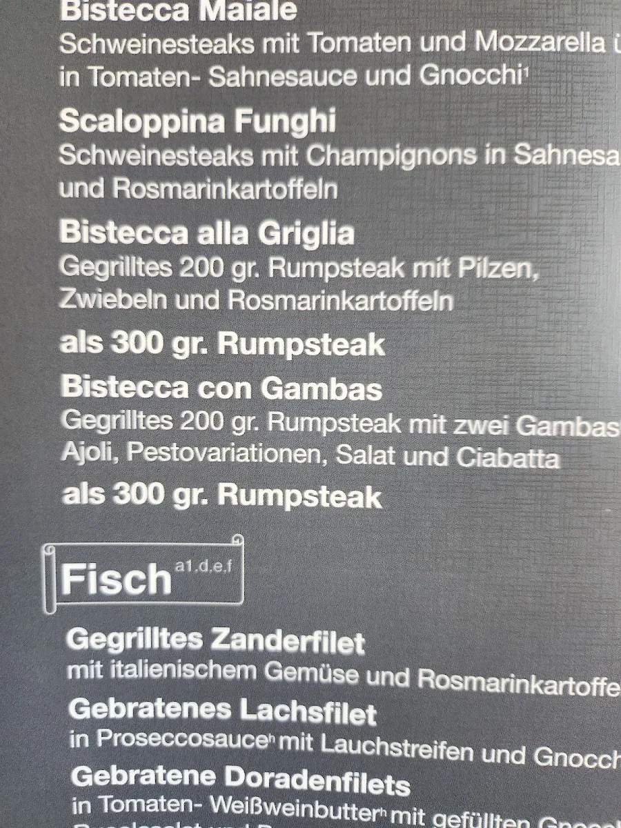 Speisekarte, Restaurant Übersee