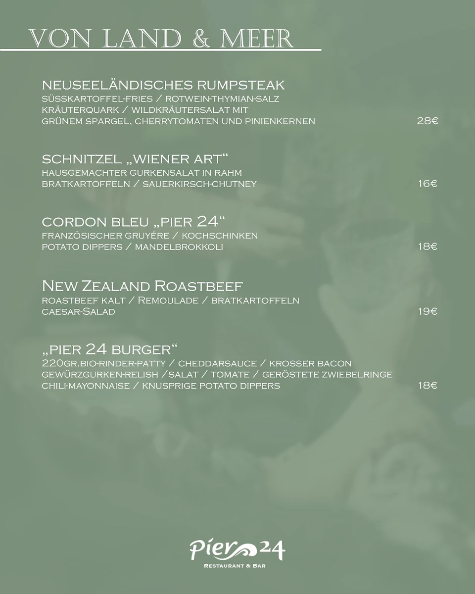 Speisekarte, kiez café wilhelmshaven