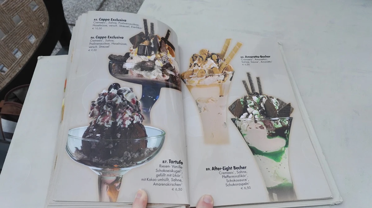 Speisekarte, Eiscafé Piazza Del Gelato