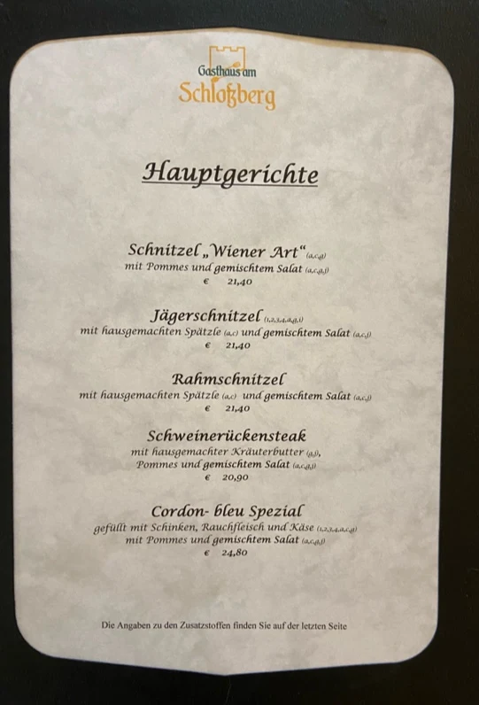 Speisekarte photo 1