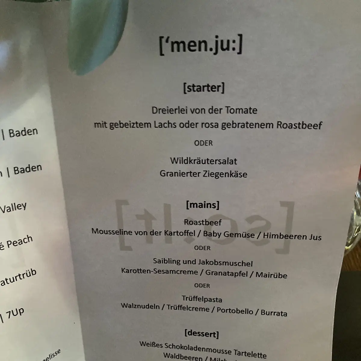 Speisekarte photo 2