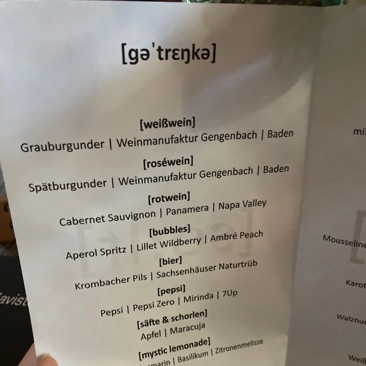 Speisekarte photo 5
