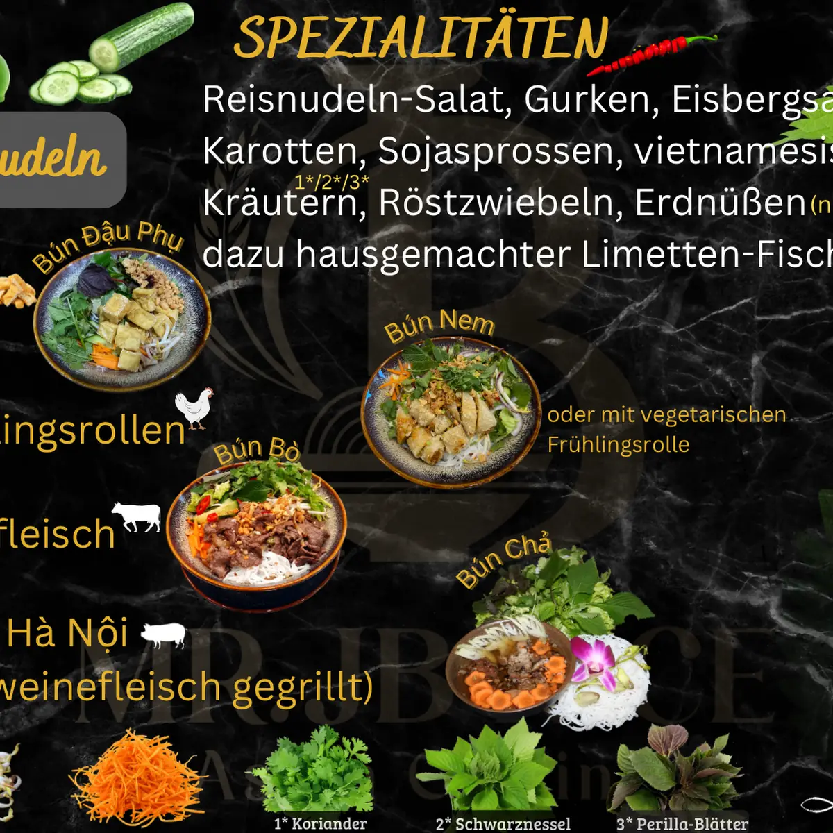 Speisekarte, MrJB Rice