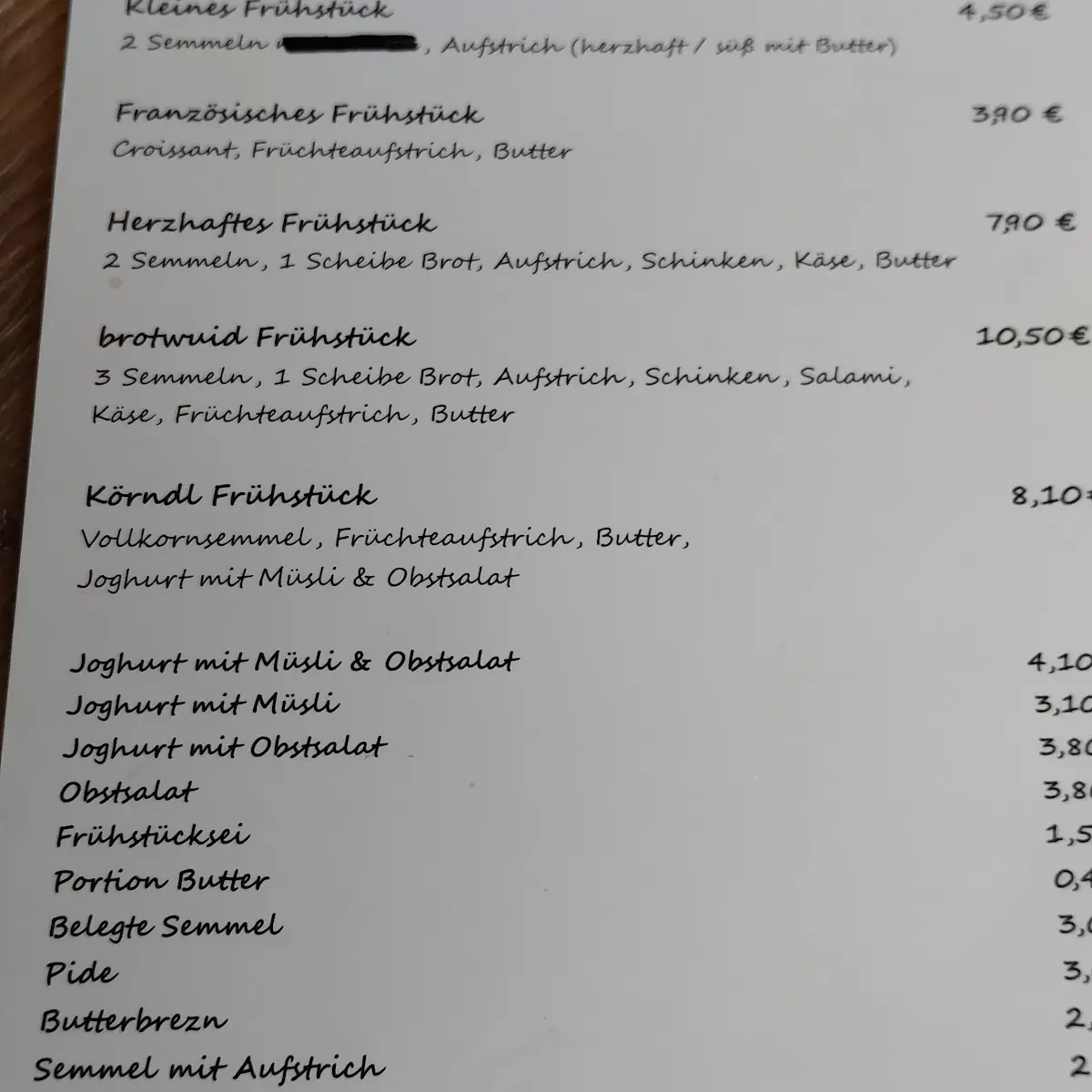Speisekarte photo 1