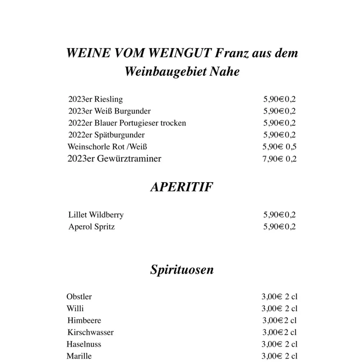 Speisekarte photo 2