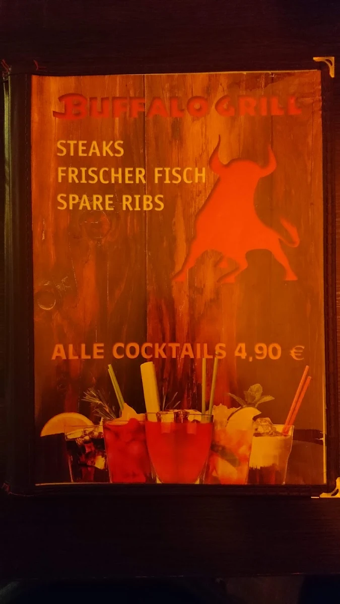 Speisekarte, Buffalo Grill