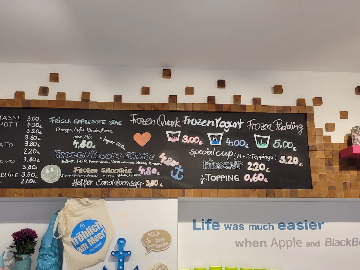Speisekarte, fröhlich Frozen Yogurt, Kaffee & mehr