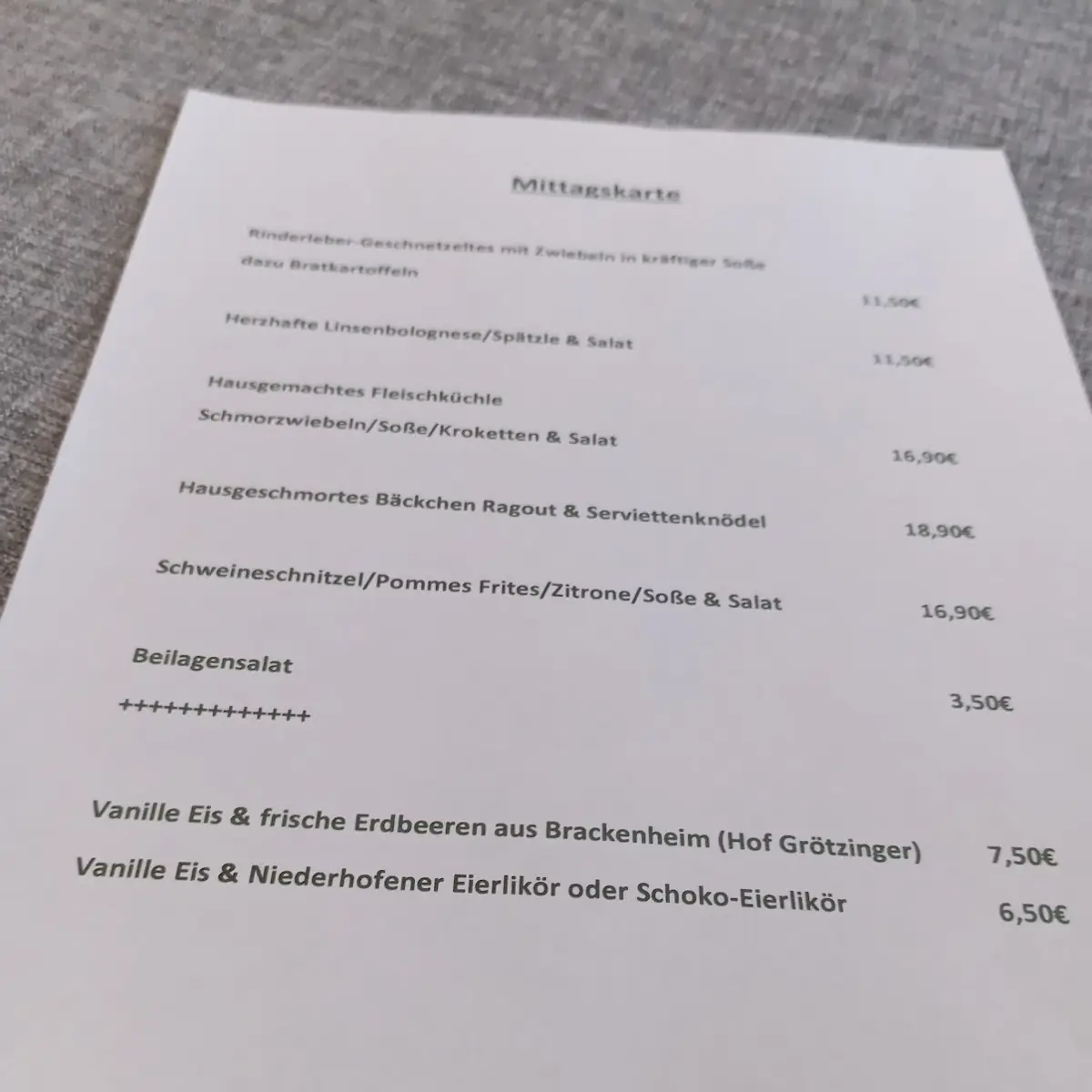 Speisekarte photo 1