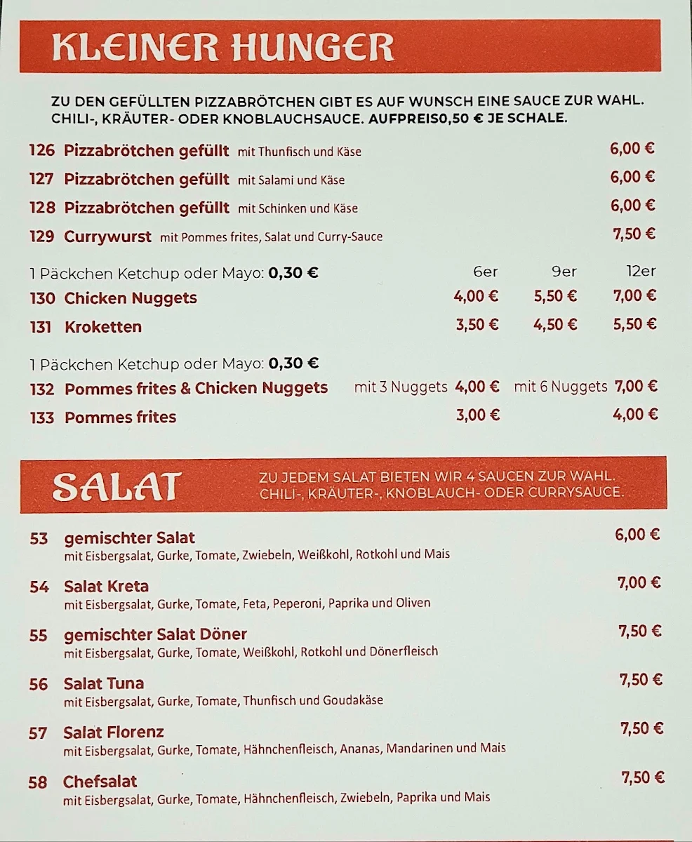 Speisekarte, Diamant pizzeria &kebap Haus