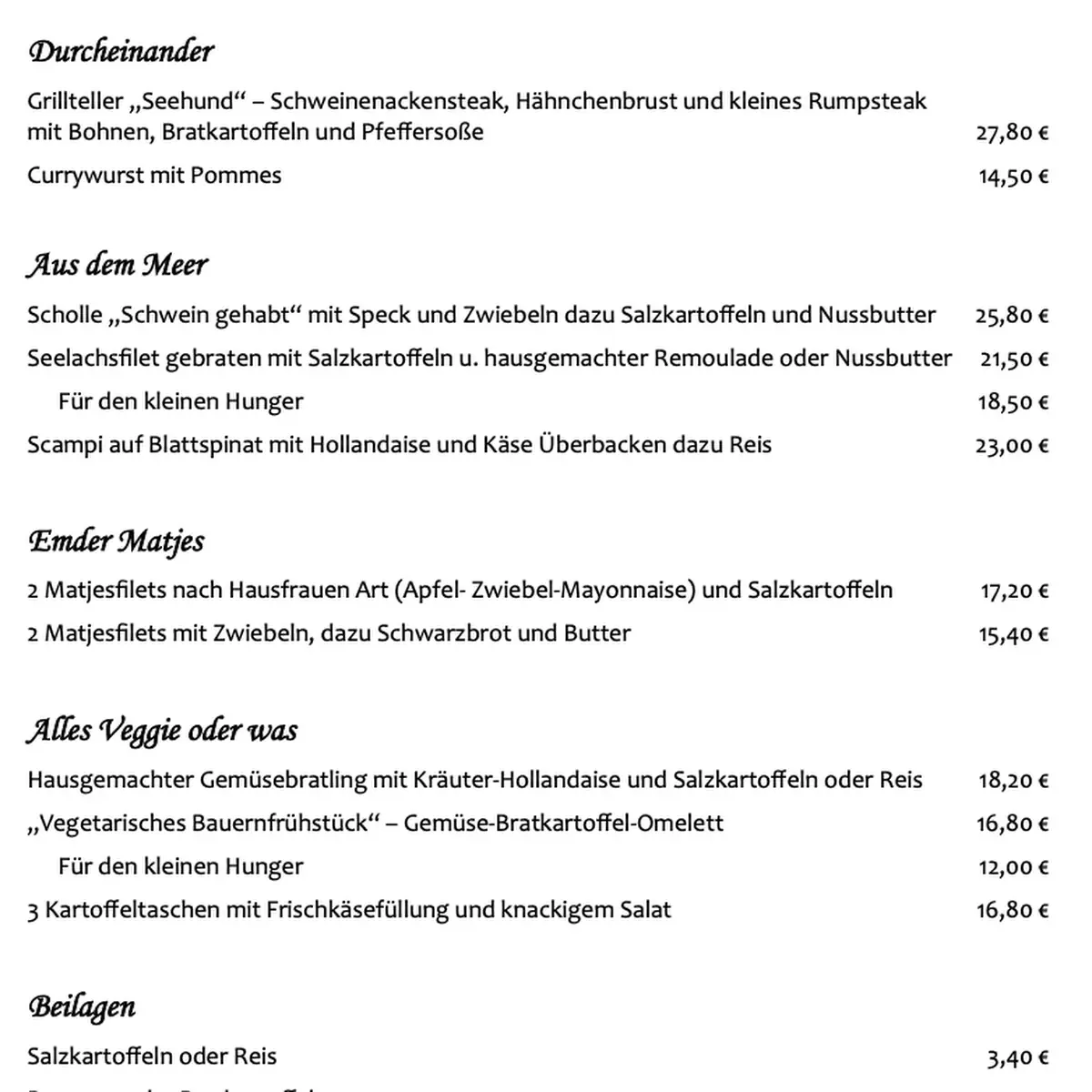 Speisekarte photo 2