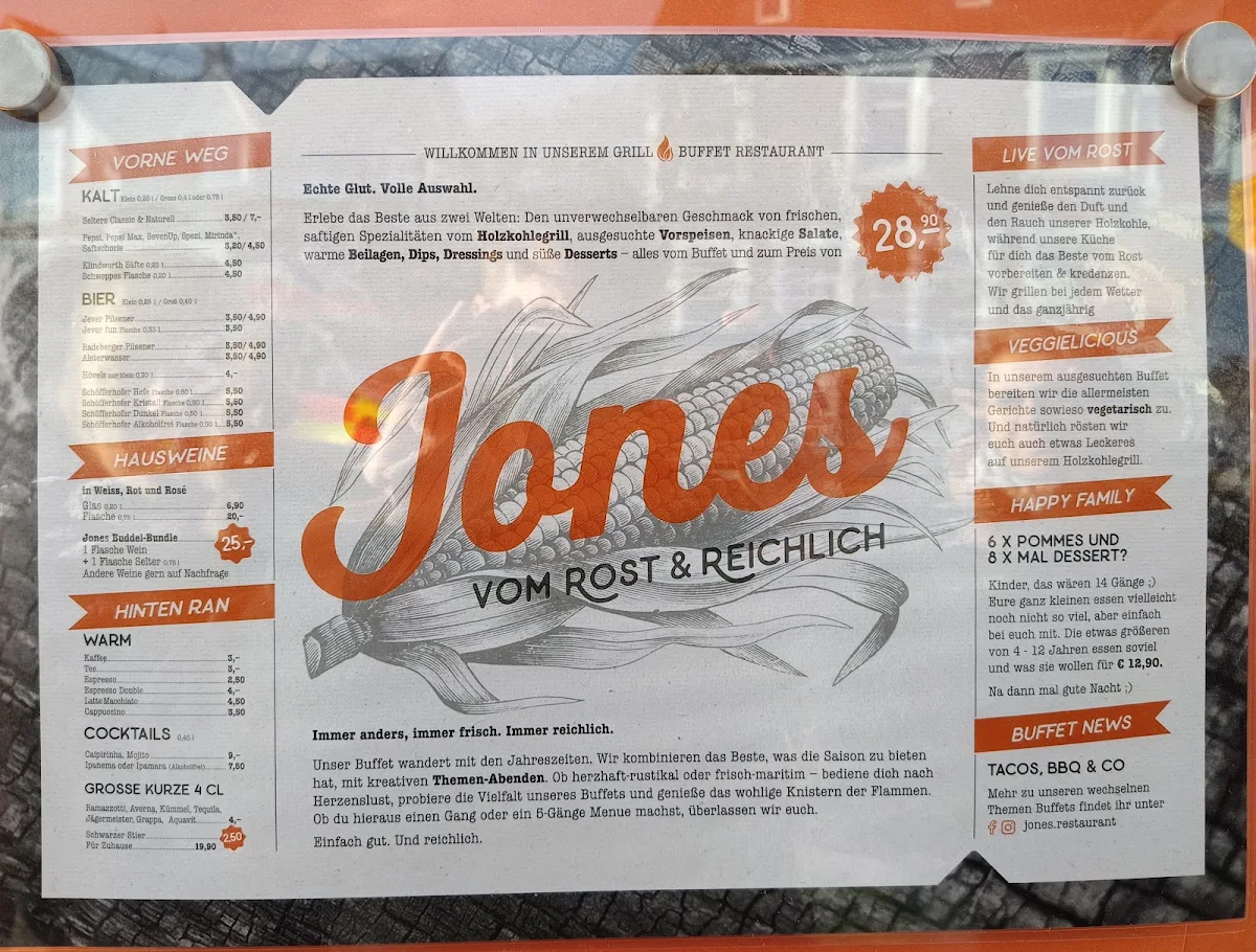 Speisekarte, Jones vom Rost und Reichlich