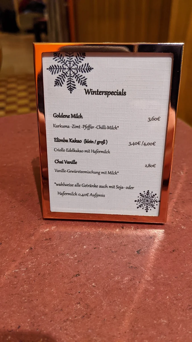 Speisekarte, Café Franck