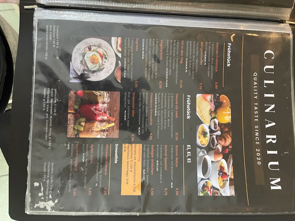 Speisekarte, Catering Culinarium GmbH