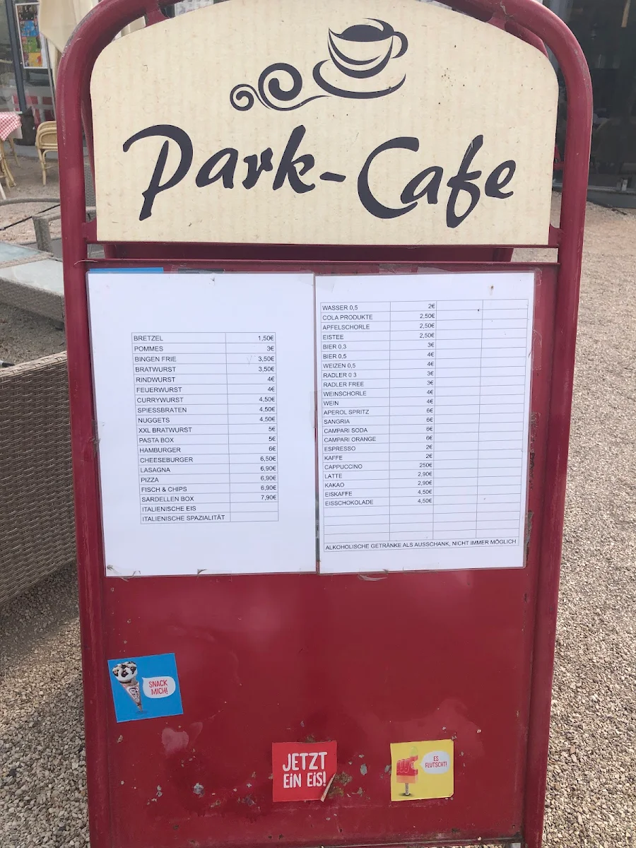 Speisekarte, Parkcafé am Mäuseturm