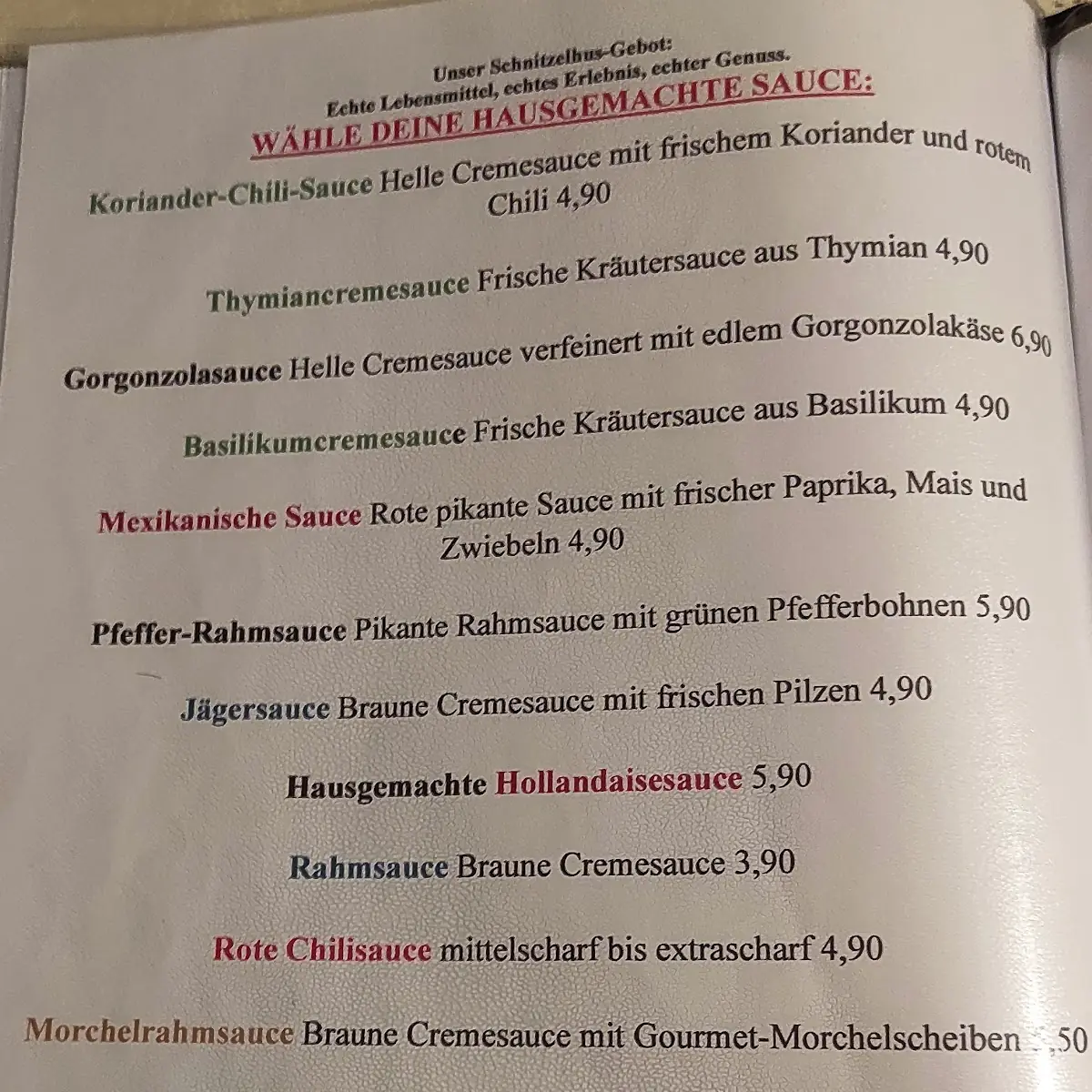 Speisekarte photo 2