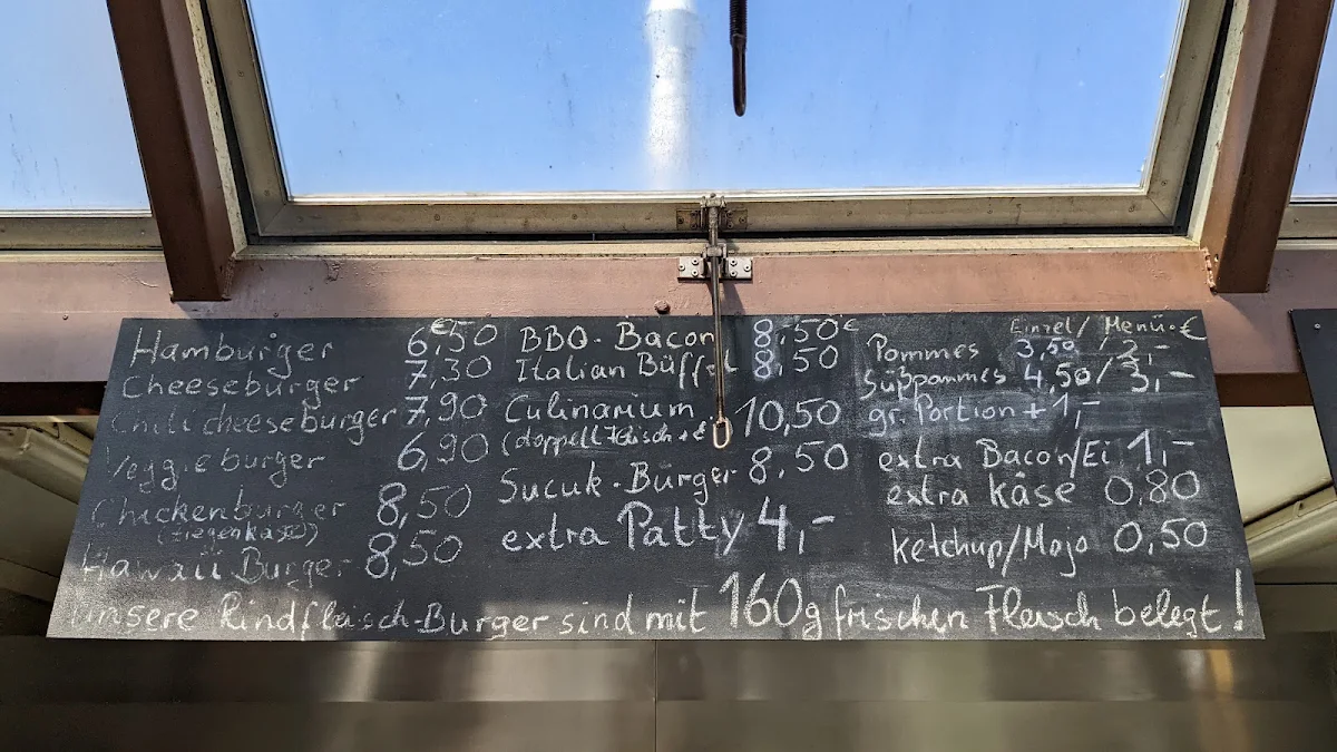 Speisekarte, Burger Culinarium