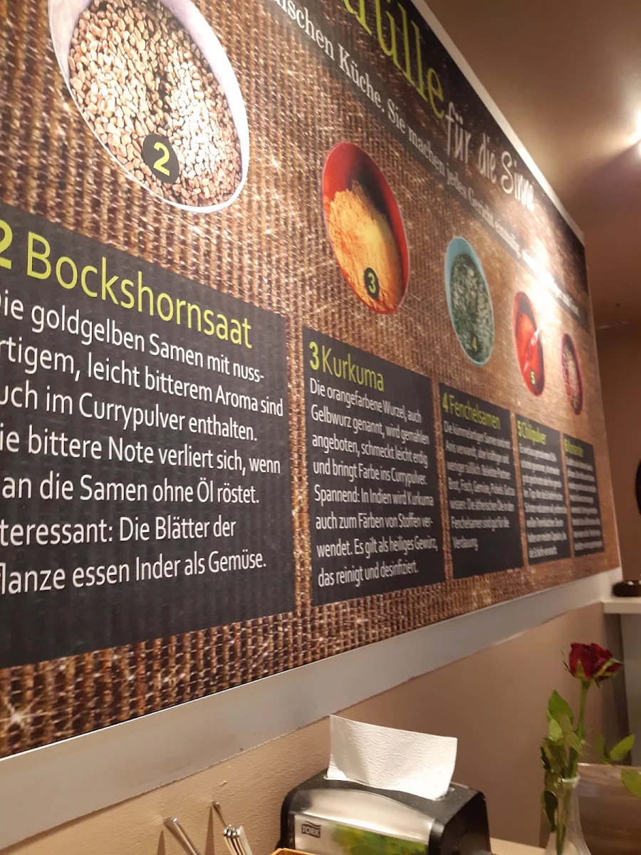 Speisekarte, Suja Einfach Indisch