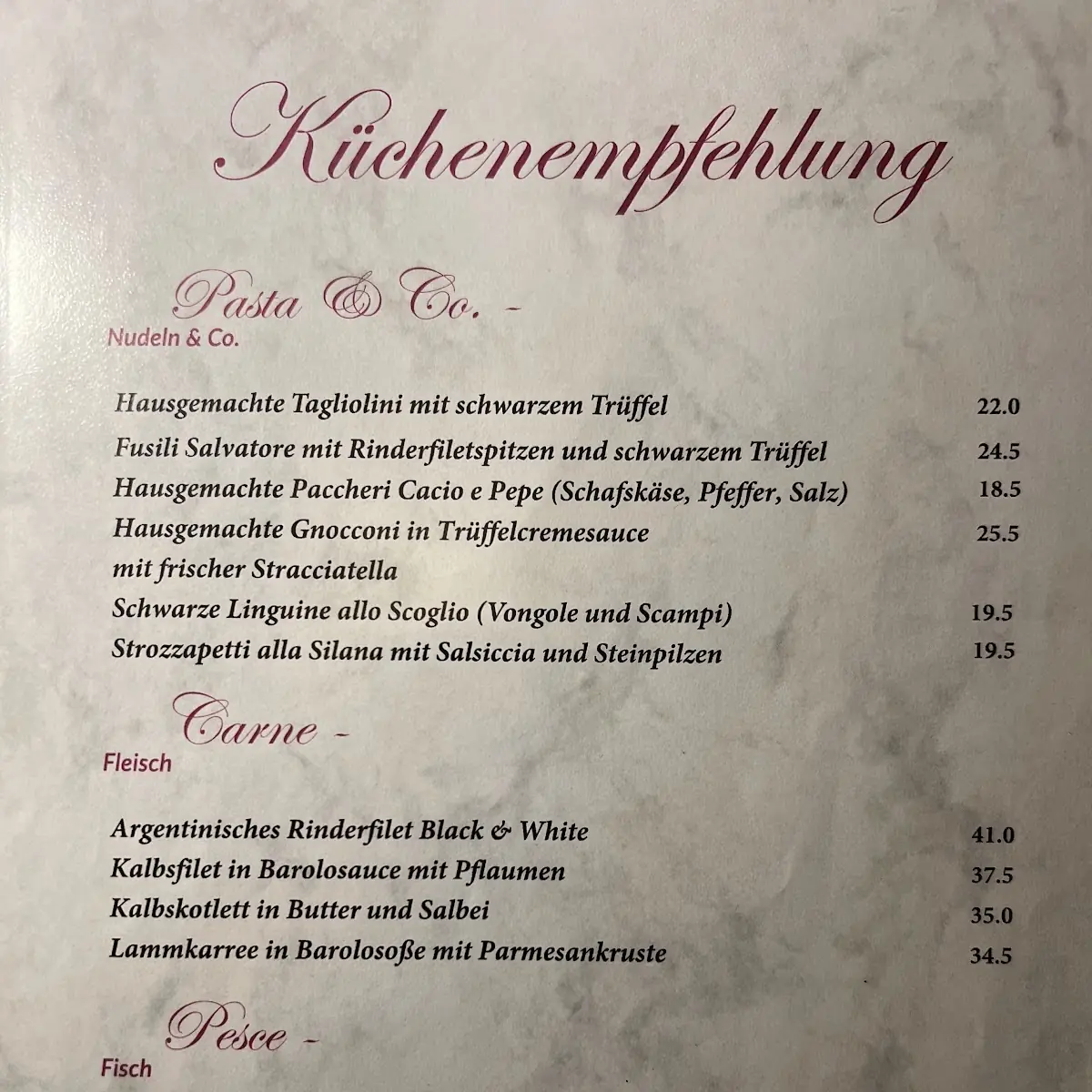 Speisekarte photo 2