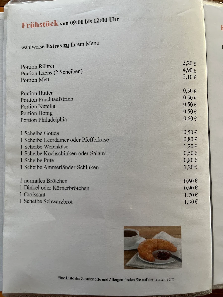 Speisekarte, Ammerländer Landcafe