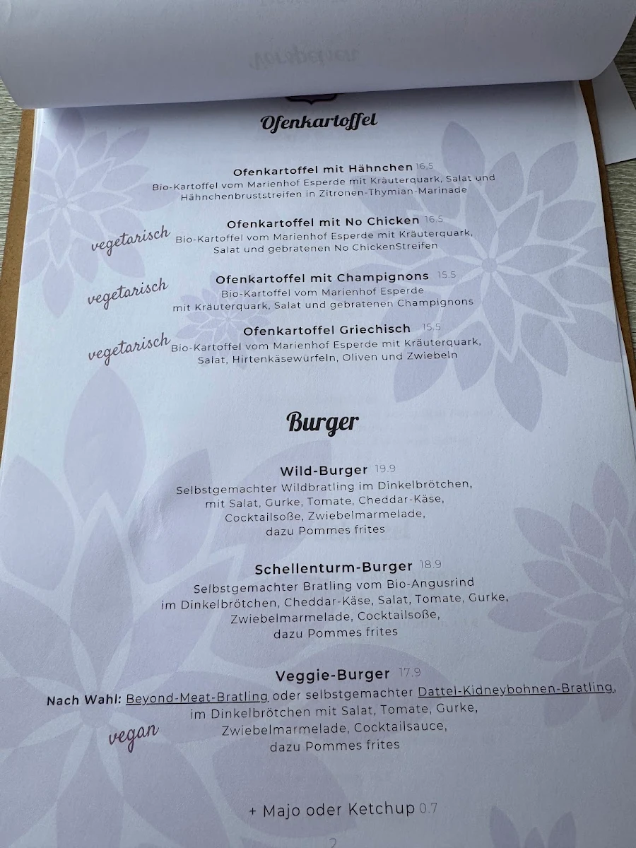 Speisekarte, Gasthof Schellental - Restaurant in Bad Pyrmont