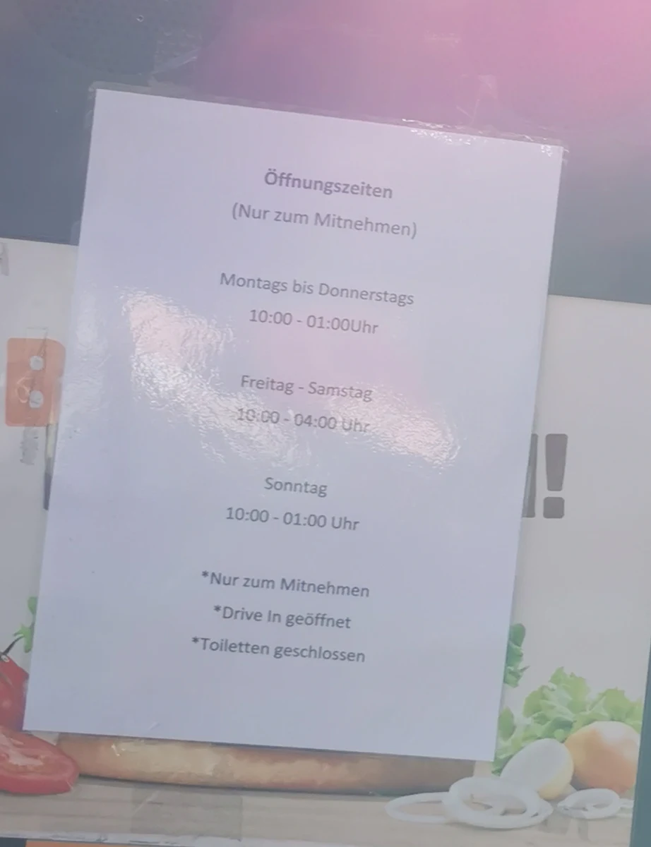Speisekarte, Burger King