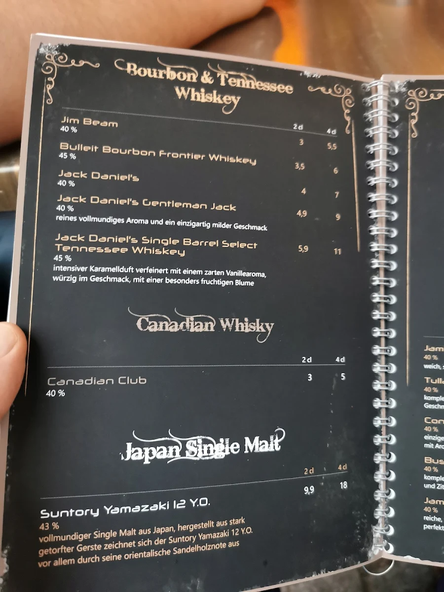 Speisekarte, Barock Bar