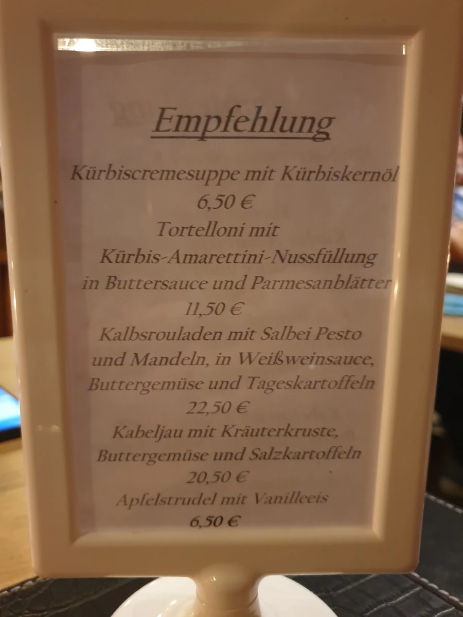 Speisekarte, Ristorante Siamo Qui