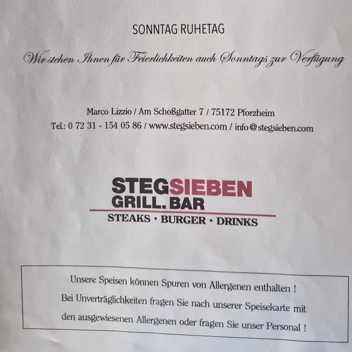 Speisekarte photo 1