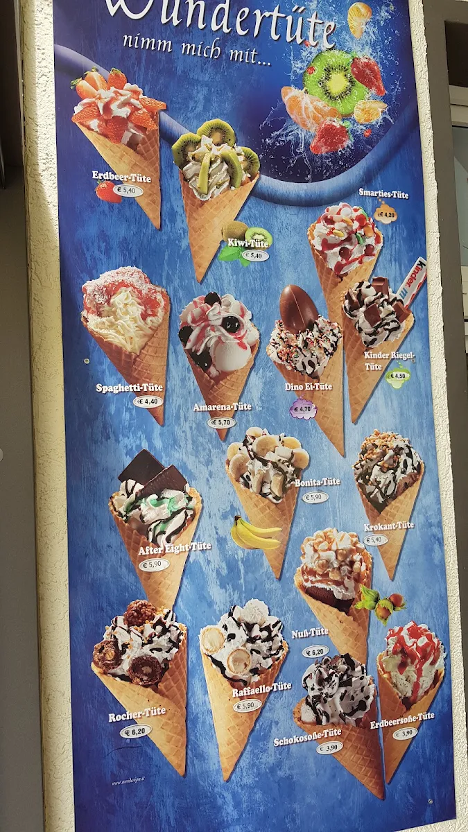 Speisekarte, Guzzo Gelato & Caffè