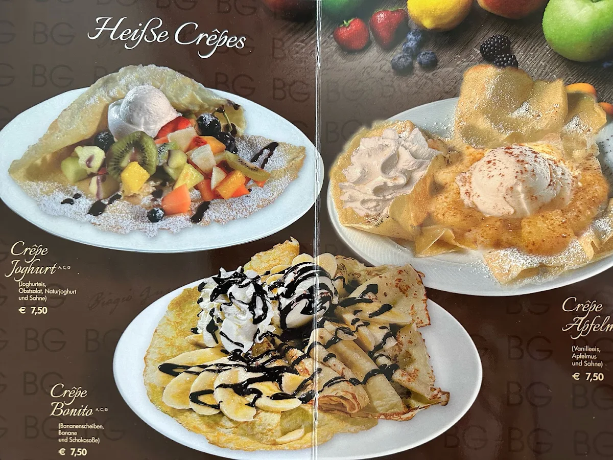 Speisekarte, Guzzo Gelato & Caffè