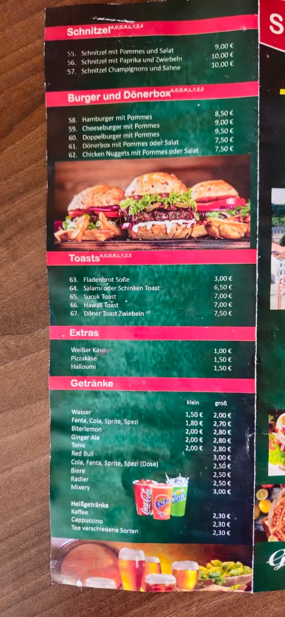 Speisekarte, Bistro Tantana