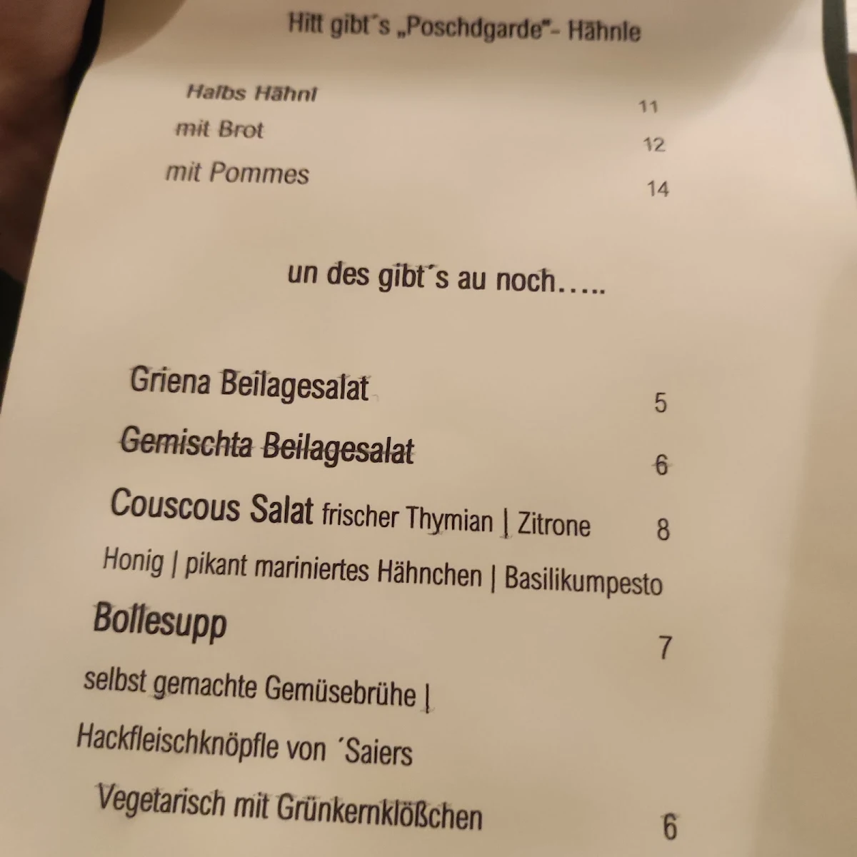 Speisekarte photo 2