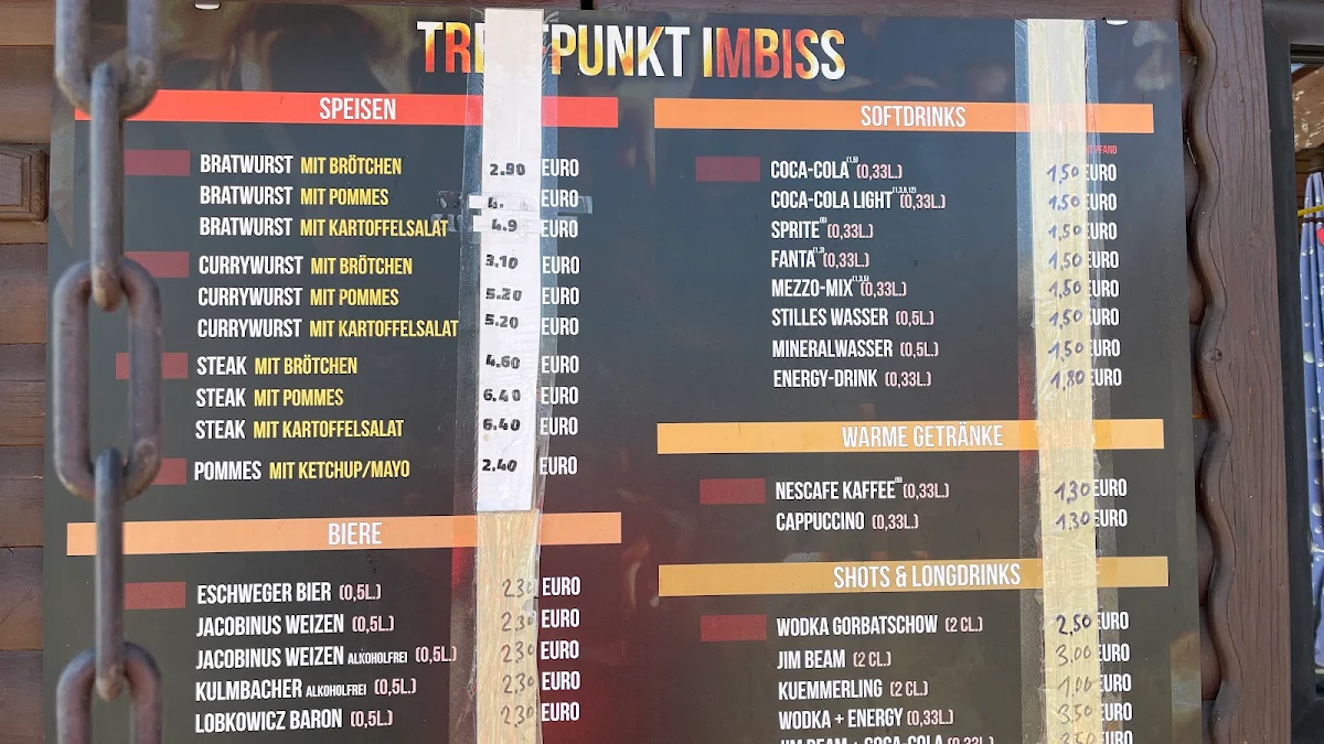 Speisekarte, Treffpunkt Imbiss - Bratwurst