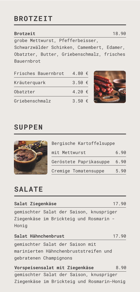 Speisekarte photo 1