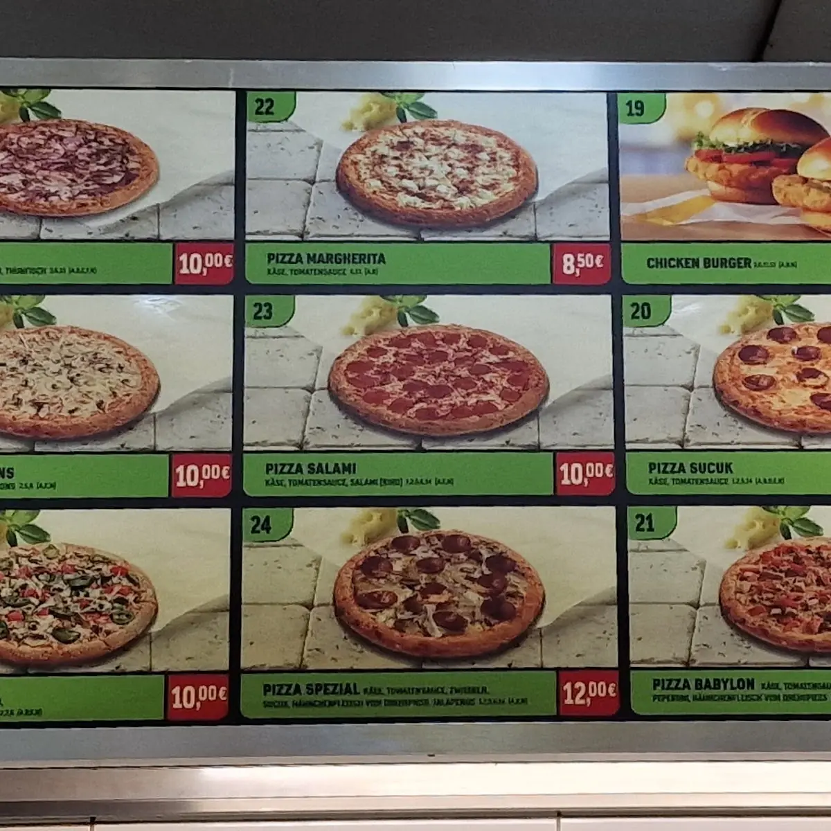 Speisekarte, Kebab & Pizza Babylon
