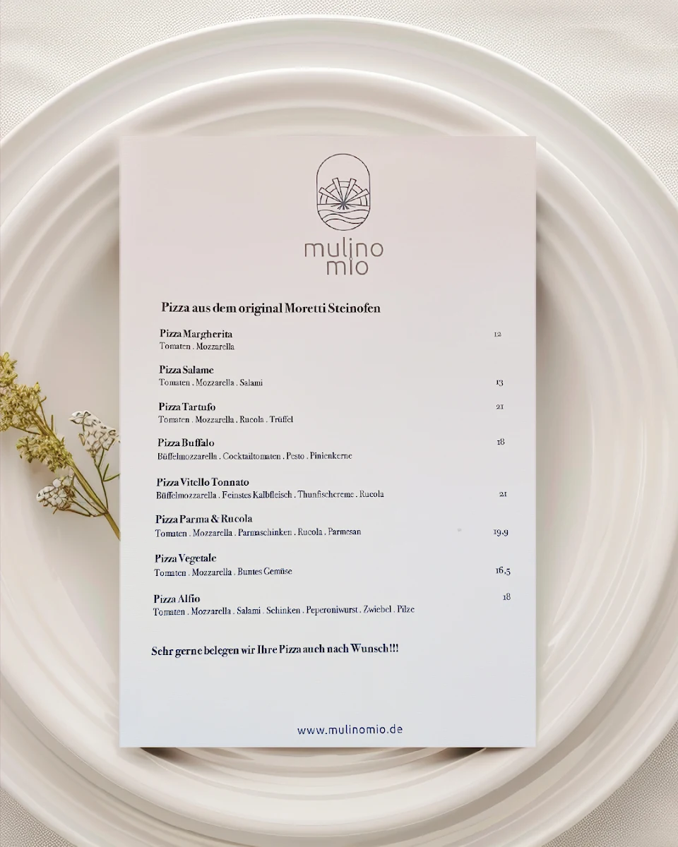 Speisekarte, mulino mio - Restaurant Mühlenkeller