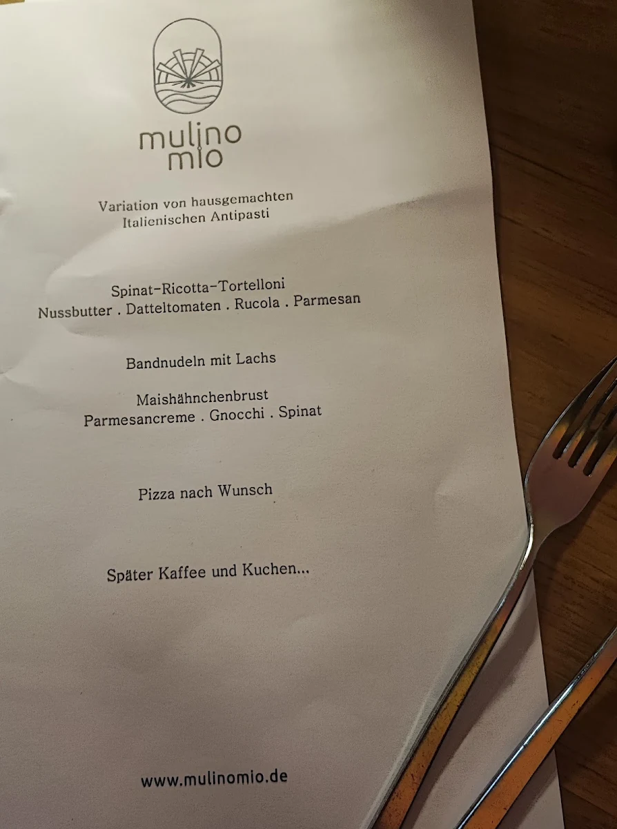 Speisekarte, mulino mio - Restaurant Mühlenkeller