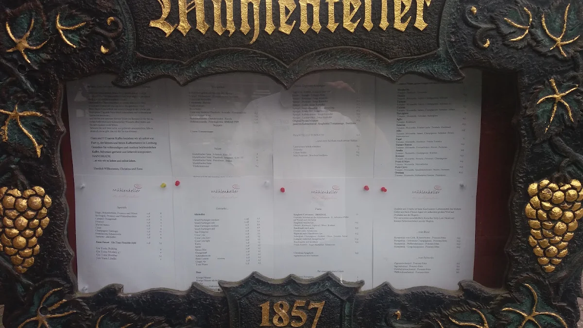 Speisekarte, mulino mio - Restaurant Mühlenkeller