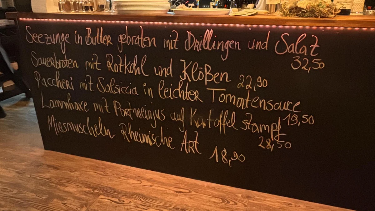 Speisekarte, Rinor's Wirtshaus an der Ruhr