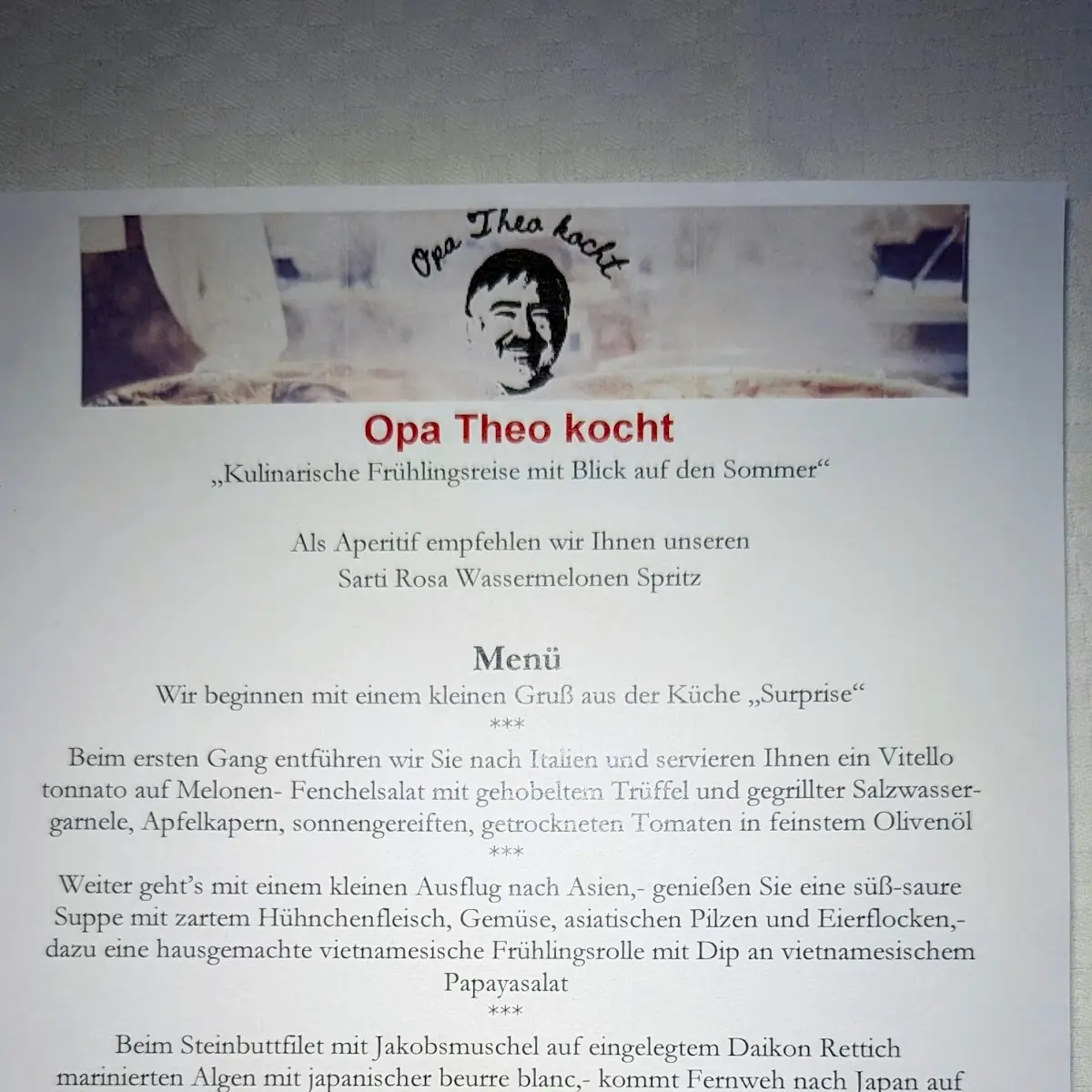 Speisekarte, Ochsen Post Hotel & Restaurants - Peter Jost