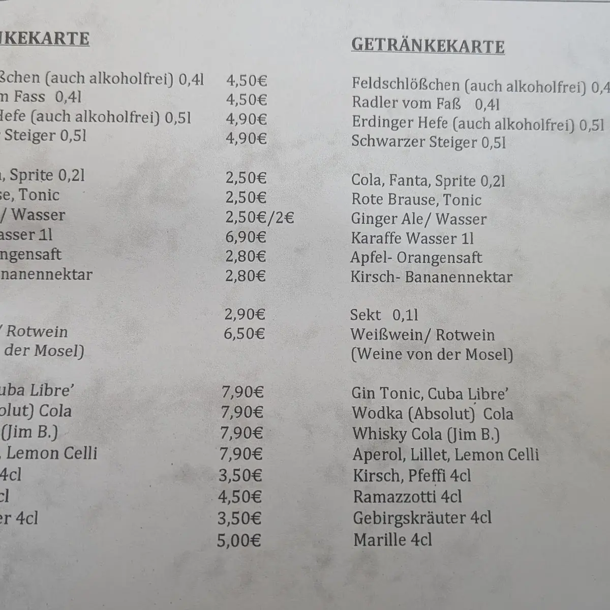 Speisekarte photo 1