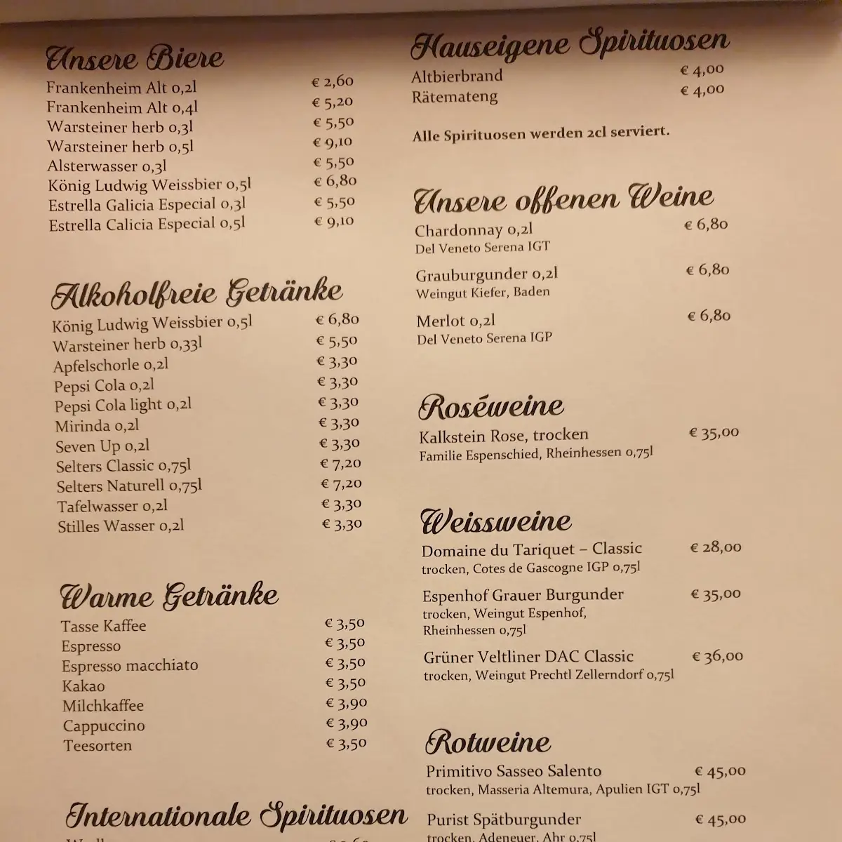 Speisekarte photo 4