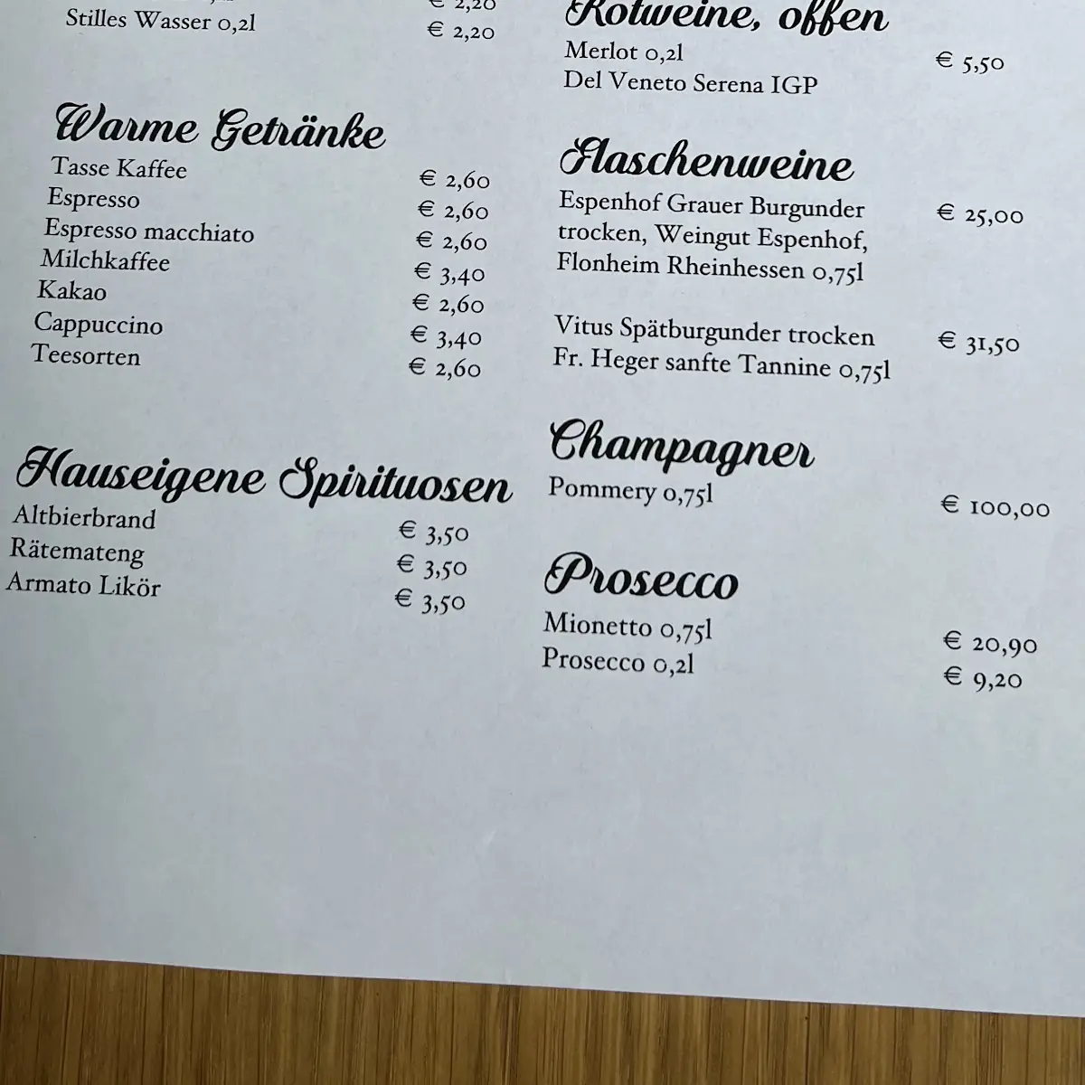 Speisekarte photo 5