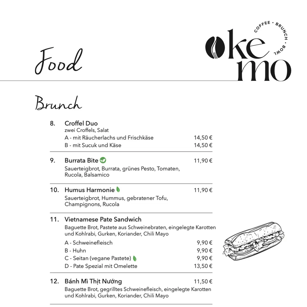 Speisekarte, Kemo Café - Bowls & Brunch