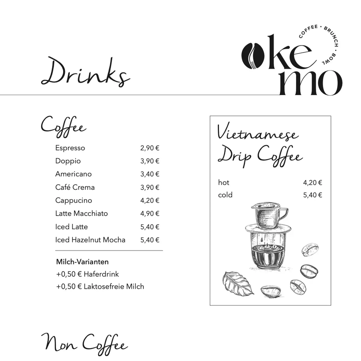 Speisekarte, Kemo Café - Bowls & Brunch