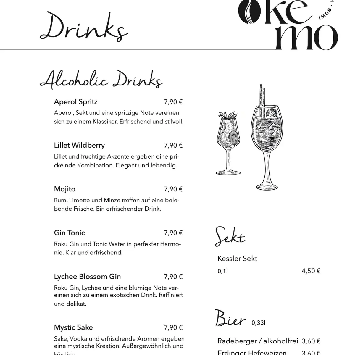 Speisekarte, Kemo Café - Bowls & Brunch