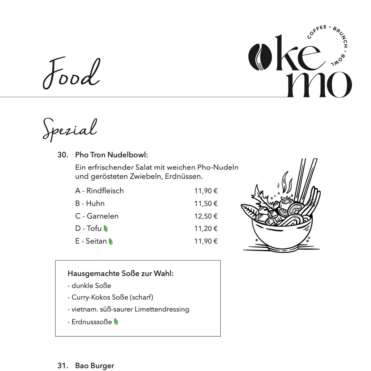 Speisekarte, Kemo Café - Bowls & Brunch