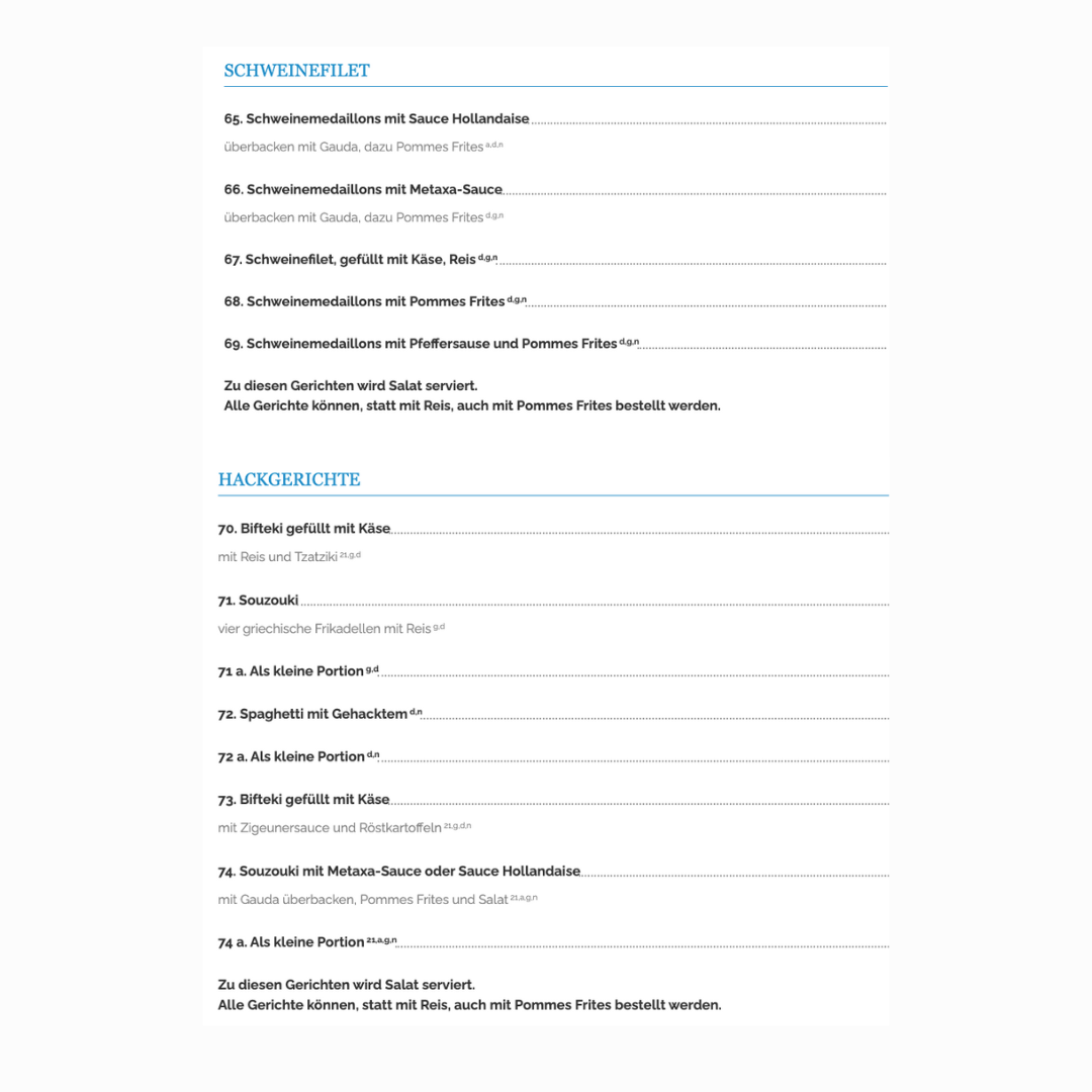 Speisekarte photo 3
